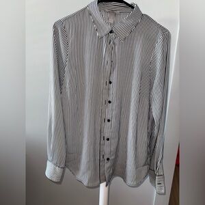 H&M Women’s Black and White Striped Blouse